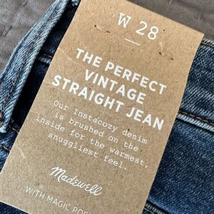 Madewell perfect vintage straight leg jeans W28 NWT